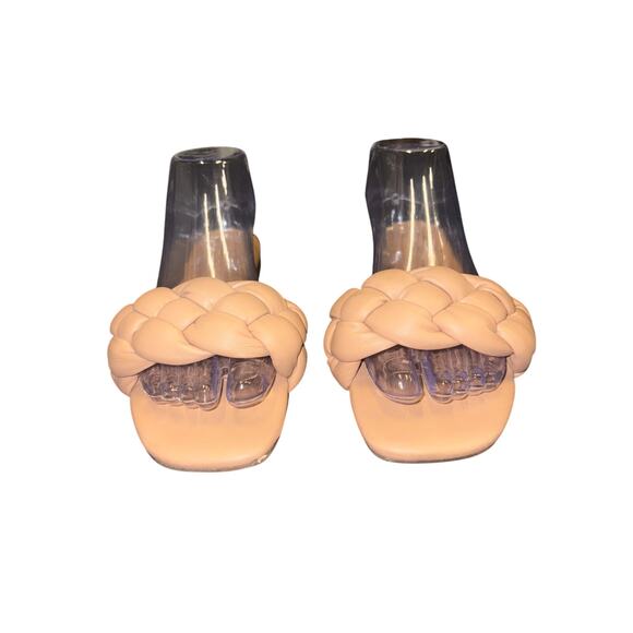 Express Cream/Beige Braided Flat Sandals Sz 8 - Picture 1 of 6